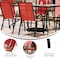 Flash Furniture Brazos 5 Pc Outdoor Patio Dining Set - 55in Tempered Glass Patio Tbl w/Umbrella Hole, 4 Red Chairs TLH-089REC-303CRD4-GG - alternate 7